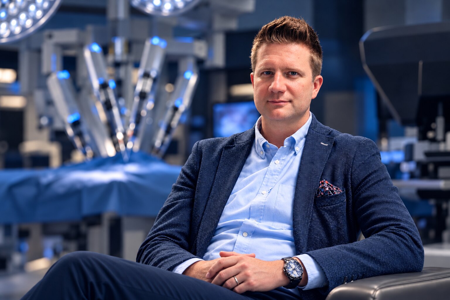 Dr. Kubik András urológus szakorvos robotsebészeti műtőben
